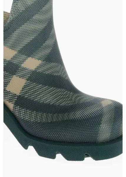 Botine Burberry Tartan Patterned Rubber Booties 8Cm Green Femei (BM 19654822) 4