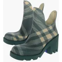Botine Tartan Patterned Rubber Booties 8Cm* Femei