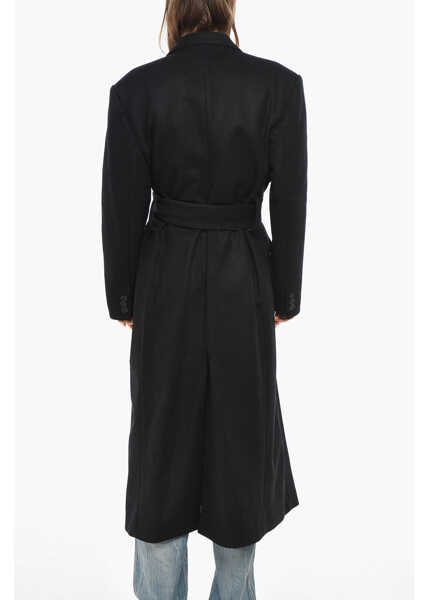 Paltoane EUDON CHOI Cashmere Blend Coat With Double-Layered Lapel Black Femei (BM 19654844) 3
