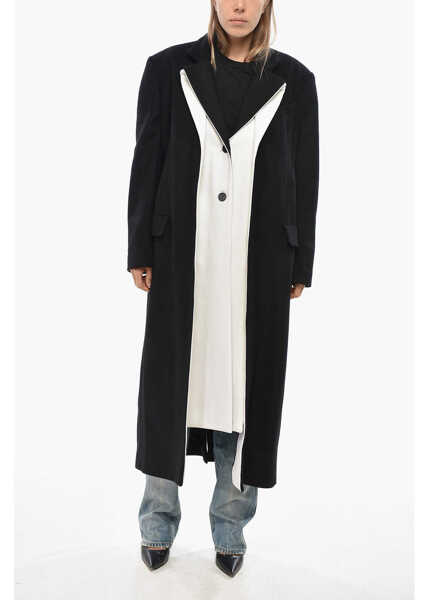 Paltoane EUDON CHOI Cashmere Blend Coat With Double-Layered Lapel Black Femei (BM 19654844) 1