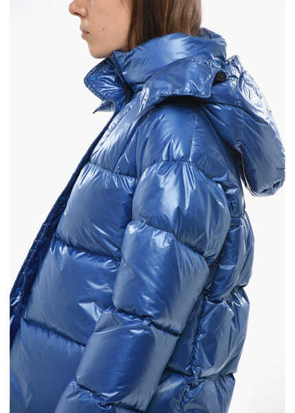 Geci de iarna Aspesi Nylon Gummo Down Jacket With Hood Blue Femei (BM 19654853) 2