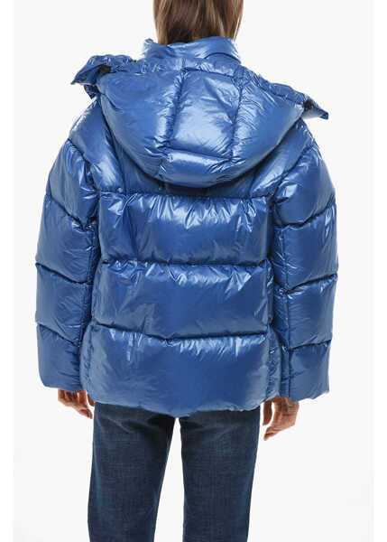 Geci de iarna Aspesi Nylon Gummo Down Jacket With Hood Blue Femei (BM 19654853) 3