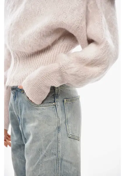 Bluze de trening SA SU PHI Mohair Blend Bomber Fit Pullover With Front Zip Pink Femei (BM 19654862) 2