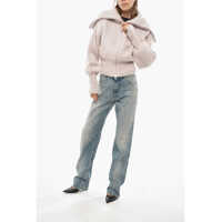 Bluze de trening SA SU PHI Dama - Bluze de trening SA SU PHI Mohair Blend Bomber Fit Pullover With Front Zip Pink Femei (BM 19654862) - B-mall.ro