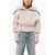 SA SU PHI Mohair Blend Bomber Fit Pullover With Front Zip Pink