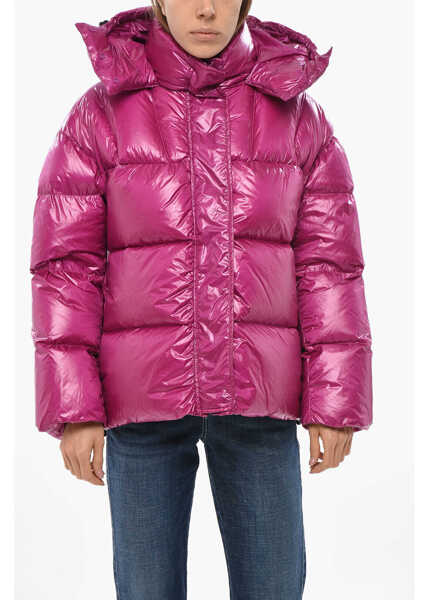Geci de iarna Aspesi Nylon Gummo Down Jacket With Hood Pink Femei (BM 19654865) 1