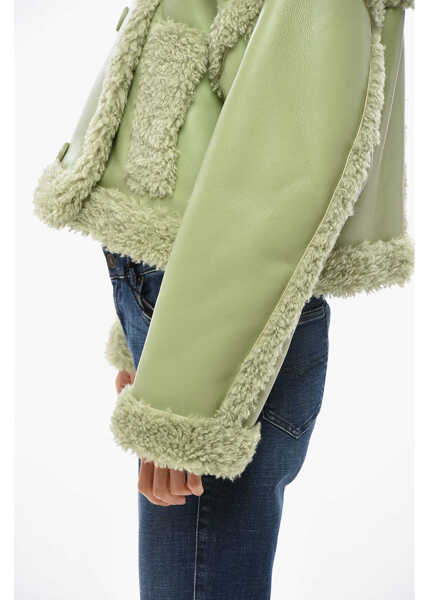 Paltoane STAND STUDIO Double-Breasted Kristy Eco-Shearling Jacket Green Femei (BM 19654877) 2