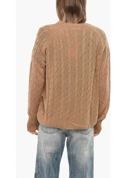 Pulovere ETRO Cable Knit Cashmere Crew Neck Sweater Brown Femei (BM 19654883) 3