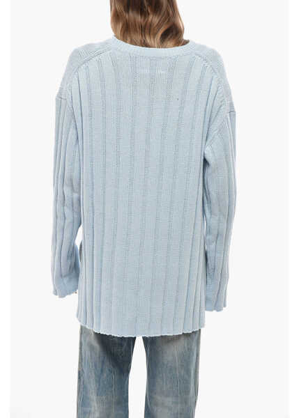 Pulovere Allude Crew Neck Ribbed Cashmere Blend Sweater Light Blue Femei (BM 19654886) 3