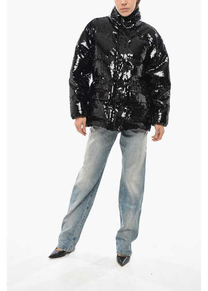 Jachete Michael Kors Sequined Padded Jacket Black Femei (BM 19654889) 4