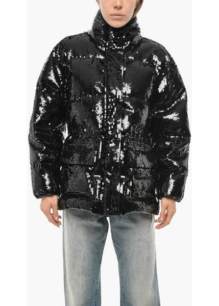 Jachete Michael Kors Sequined Padded Jacket Black Femei (BM 19654889) 1