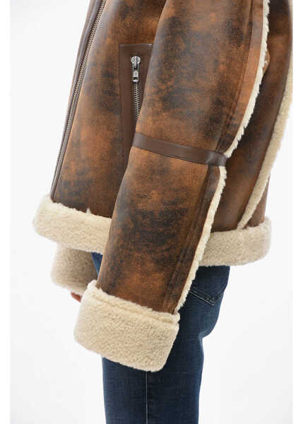 Paltoane STAND STUDIO Eco-Shearling Lessie Jacket With Front Zip Brown Femei (BM 19654895) 2