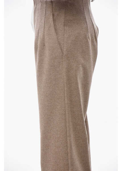 Pantaloni casual NICCOL PASQUALETTI Virgin Wool Straight Fit Pants With Hidden Closure Beige Femei (BM 19654898) 2