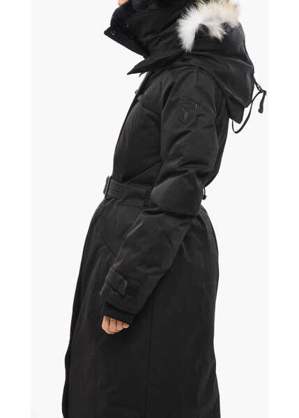 Geci de iarna NOBIS Belted Shera Down Jacket With Furred Hood Black Femei (BM 19654901) 2