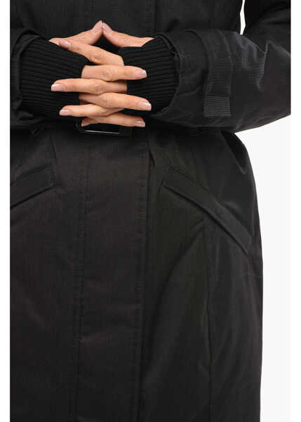 Geci de iarna NOBIS Belted Shera Down Jacket With Furred Hood Black Femei (BM 19654901) 4