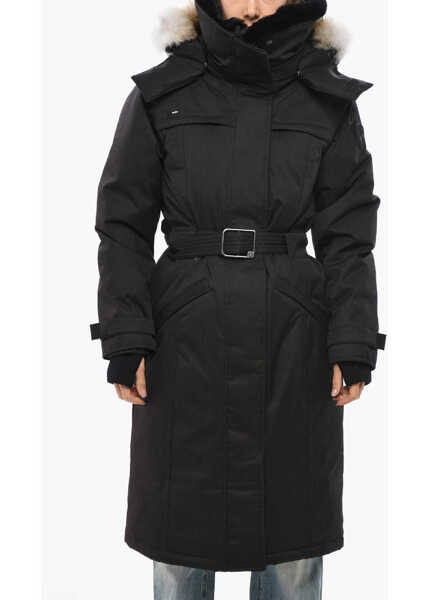 Geci de iarna NOBIS Belted Shera Down Jacket With Furred Hood Black Femei (BM 19654901) 1