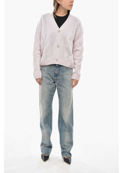 Cardigane Allude Cable Knit Cashmere Blend Cardigan Pink Femei (BM 19654904) 4