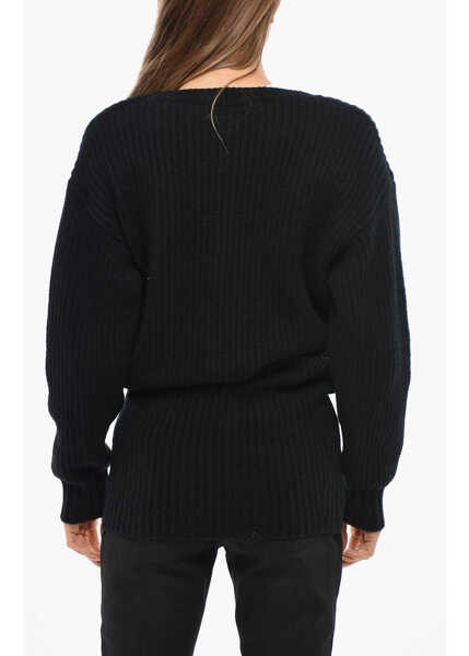 Pulovere Valentino Garavani Pure Cashmere Sweater With Deep Neckline Black Femei (BM 19654910) 3