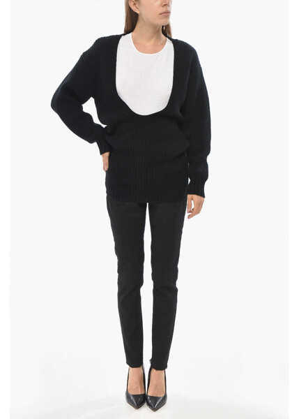 Pulovere Valentino Garavani Pure Cashmere Sweater With Deep Neckline Black Femei (BM 19654910) 4