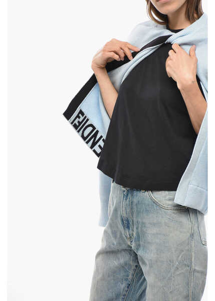 Cardigane Fendi Cashmere Blend Mirror Cardigan Light Blue Femei (BM 19654916) 4