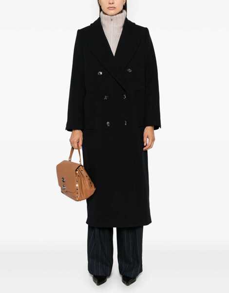 Paltoane IVY OAK Double-Breasted Clemence Wool Blend Coat Blue Femei (BM 19654919) 2