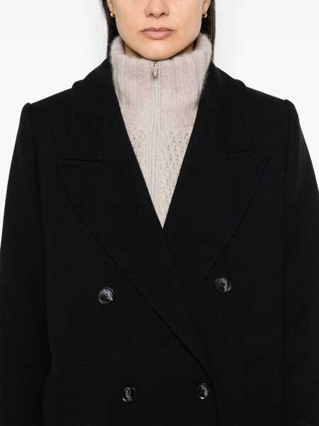 Paltoane IVY OAK Double-Breasted Clemence Wool Blend Coat Blue Femei (BM 19654919) 5