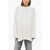 Allude Crew Neck Ribbed Cashmere Blend Sweater White