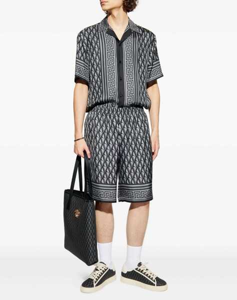 Camasi casual Versace Silk Shirt with V Greca print DARK ANTHRACITE TONAL Barbati (BM 19654997) 2