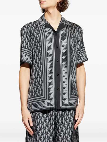 Camasi casual Versace Silk Shirt with V Greca print DARK ANTHRACITE TONAL Barbati (BM 19654997) 3