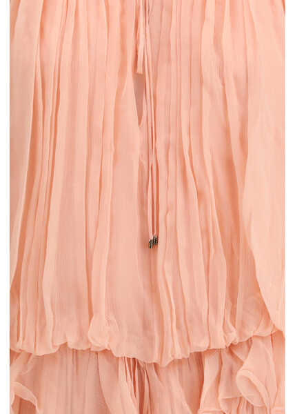 Rochii Chloe Mini Dress with cape in silk muslin TAN ROSE Femei (BM 19655000) 3
