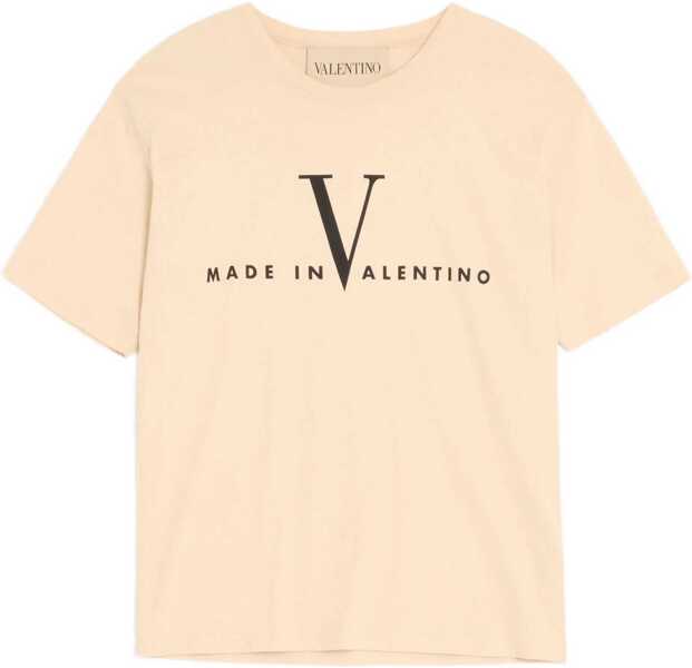Tricouri Valentino Garavani T-shirt with a Made in Valentino print BURRO/NERO Barbati (BM 19661852) 1
