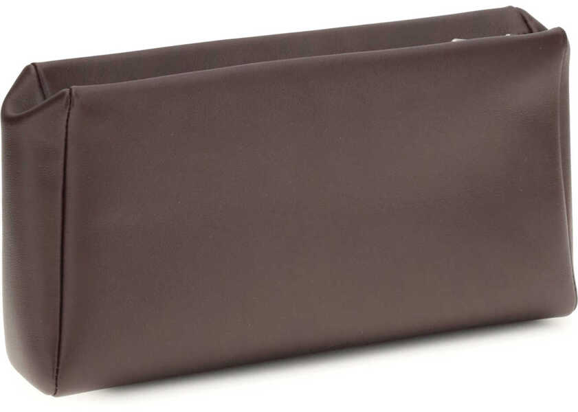 Genti de umar THE ROW Compact square leather Clutch Bag BURGUNDY ANS Femei (BM 19661885) 2