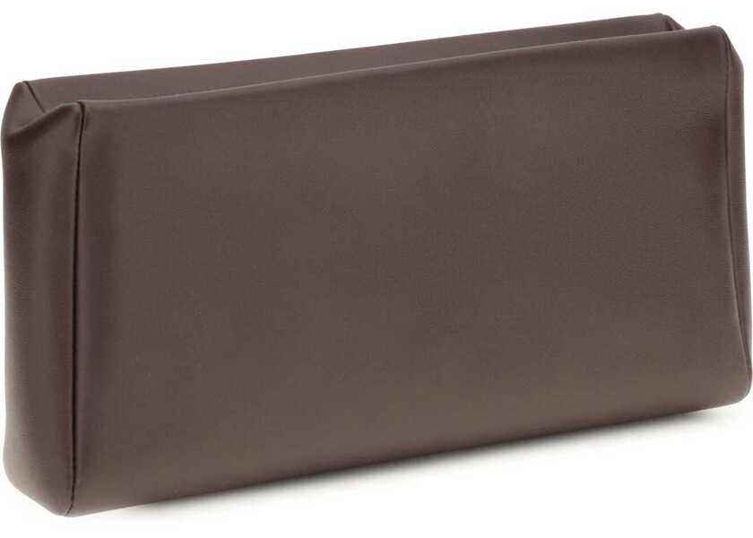 Genti de umar THE ROW Compact square leather Clutch Bag BURGUNDY ANS Femei (BM 19661885) 3