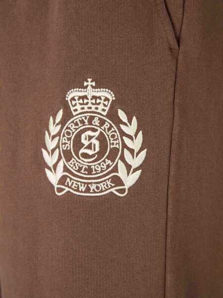 Pantaloni casual SPORTY & RICH Pants With Logo BROWN Femei (BM 19661999) 3