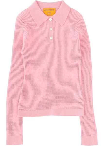 Tricouri Polo GUEST IN RESIDENCE Long Sleeve Shrunken Polo Shirt PINK Femei (BM 19662017) 1