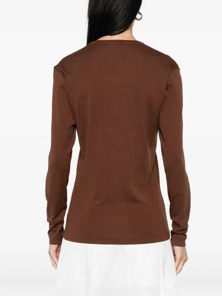 Tricouri LEMAIRE Cotton T-Shirt BROWN Femei (BM 19662083) 4
