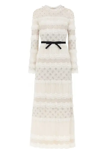 Rochii casual Valentino Garavani Illusion Long Dress IVORY Femei (BM 19662092) 1