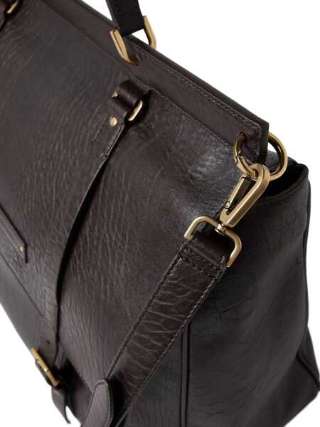 Genti de laptop & serviete Brunello Cucinelli Leather Briefcase Bag TESTA MORO Barbati (BM 19662326) 5