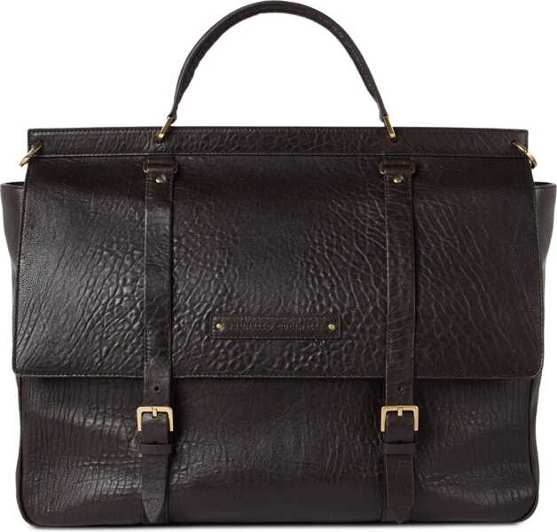 Genti de laptop & serviete Brunello Cucinelli Leather Briefcase Bag TESTA MORO Barbati (BM 19662326) 1