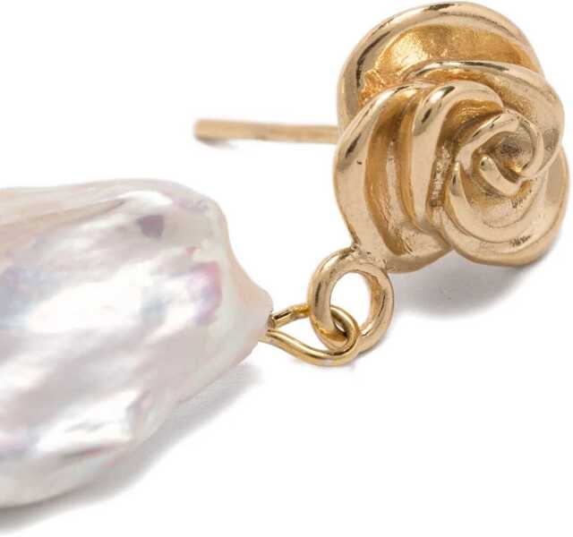 Cercei Magda Butrym Baroque pearl drop earrings with a rose stud GOLD Femei (BM 19662419) 4