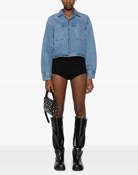 Camasi de blugi Alexander Wang Cropped denim Shirt VINTAGE MARBLED BLUE Femei (BM 19662668) 2