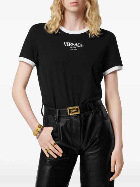 Tricouri Versace Logo T-shirt BLACK/WHITE Femei (BM 19662671) 2