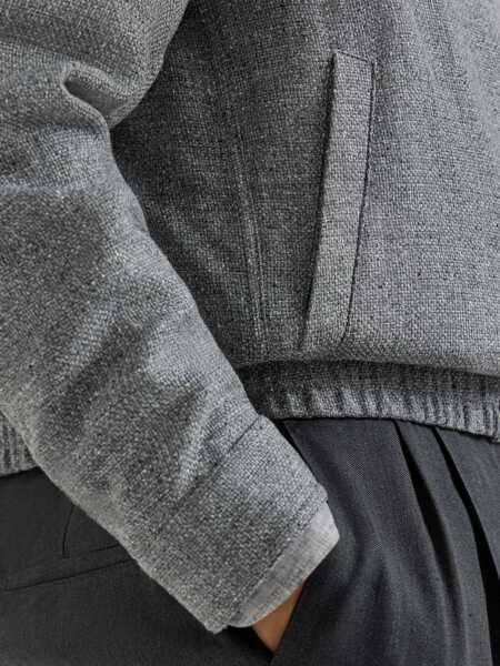 Bomber jacket Brunello Cucinelli Bomber Jacket made by an exquisite blend of linen wool and silk GRIGIO MEDIO Barbati (BM 19662695) 5