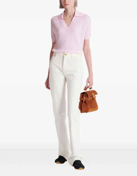 Pantaloni casual Balmain Straight-leg denim Jeans BLANC CASS Femei (BM 19662935) 3