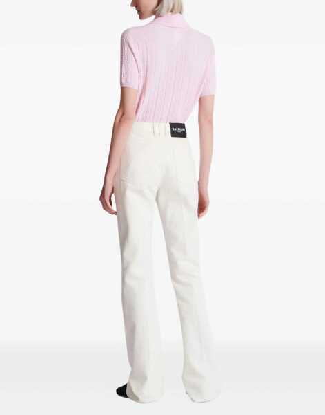 Pantaloni casual Balmain Straight-leg denim Jeans BLANC CASS Femei (BM 19662935) 4