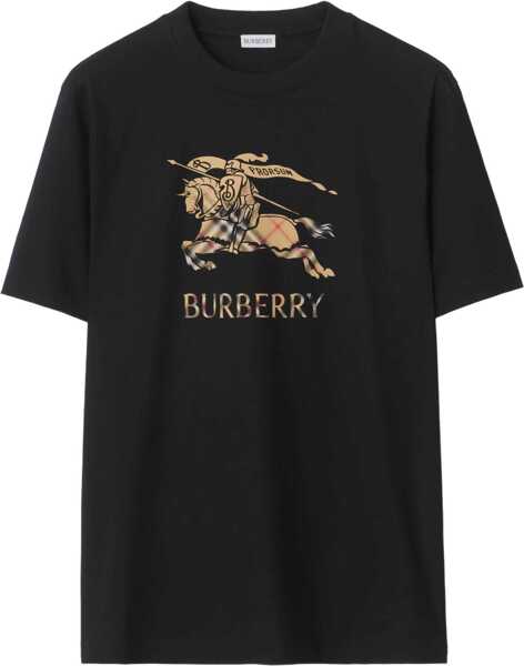 Tricouri Burberry Cotton T-shirt with faded EKD BLACK Barbati (BM 19662953) 1