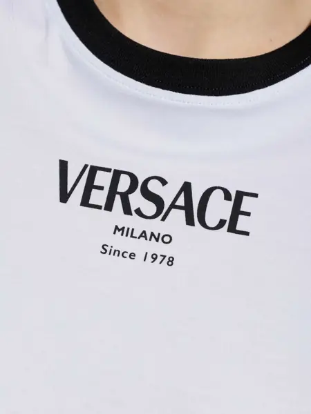 Tricouri Versace Logo T-shirt WHITE/BLACK Femei (BM 19662956) 5