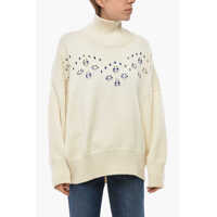 Pulovere casual Turtleneck Open Work Wool Pullover Femei