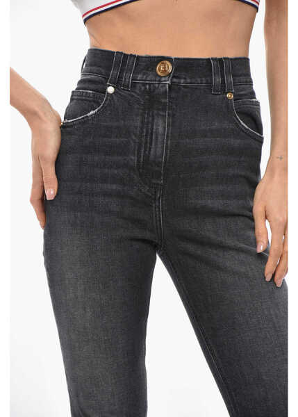 Blugi skinny Balmain High-Waisted Skinny Fit Jeans 12Cm Black Femei (BM 19663019) 3