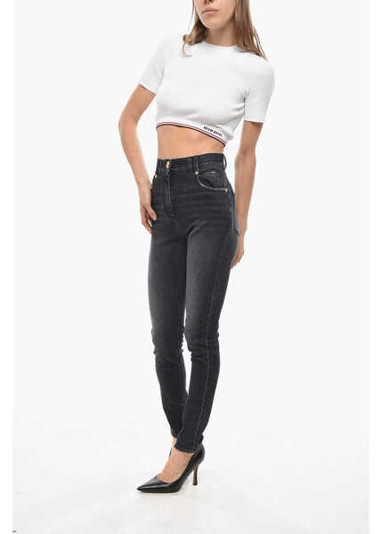 Blugi skinny Balmain High-Waisted Skinny Fit Jeans 12Cm Black Femei (BM 19663019) 4